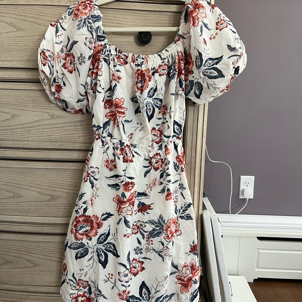 Lucky Brand Red and Blue Floral Mini Dress